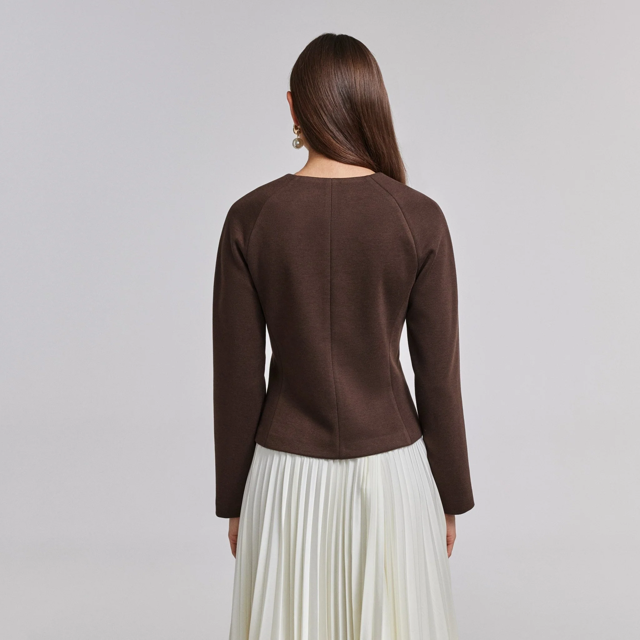 Brown Wool Button-Up Blazer - Image 3