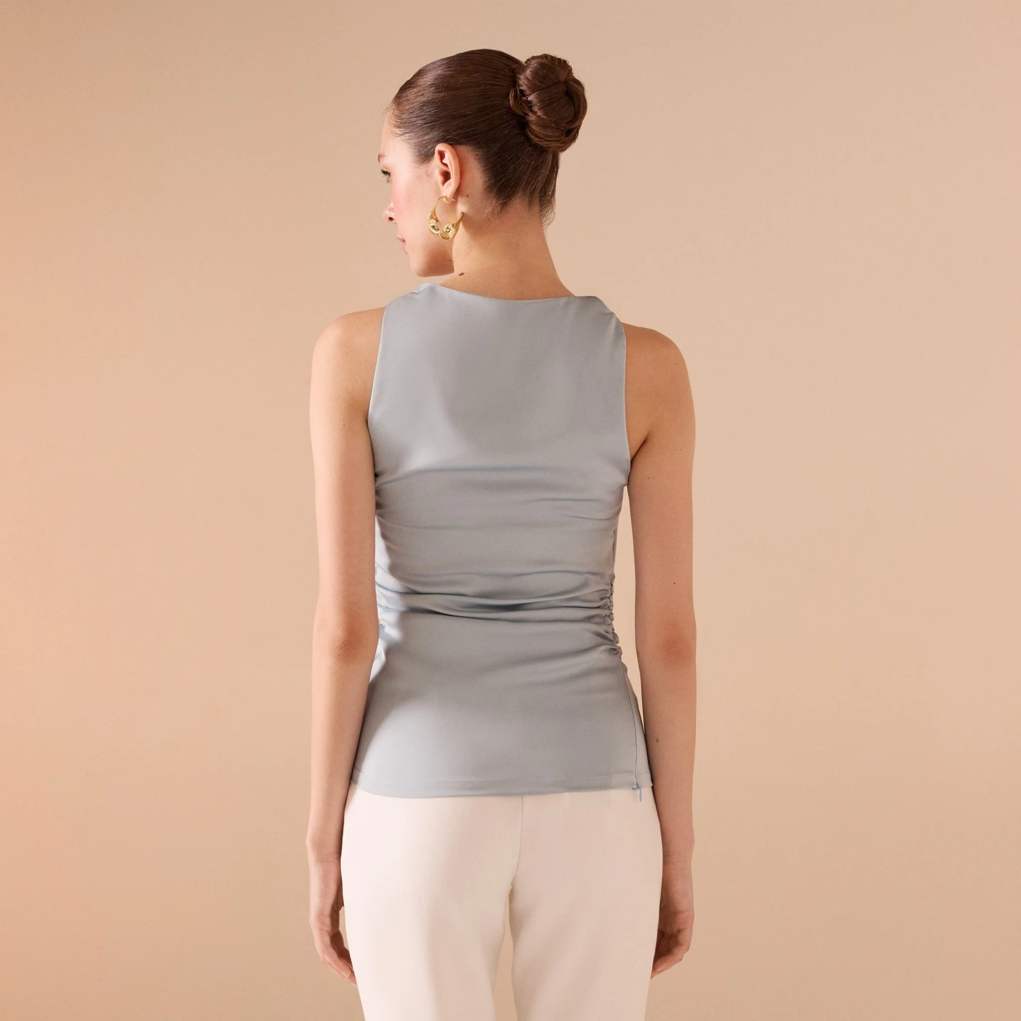 Draped Satin Effect Top - Image 3