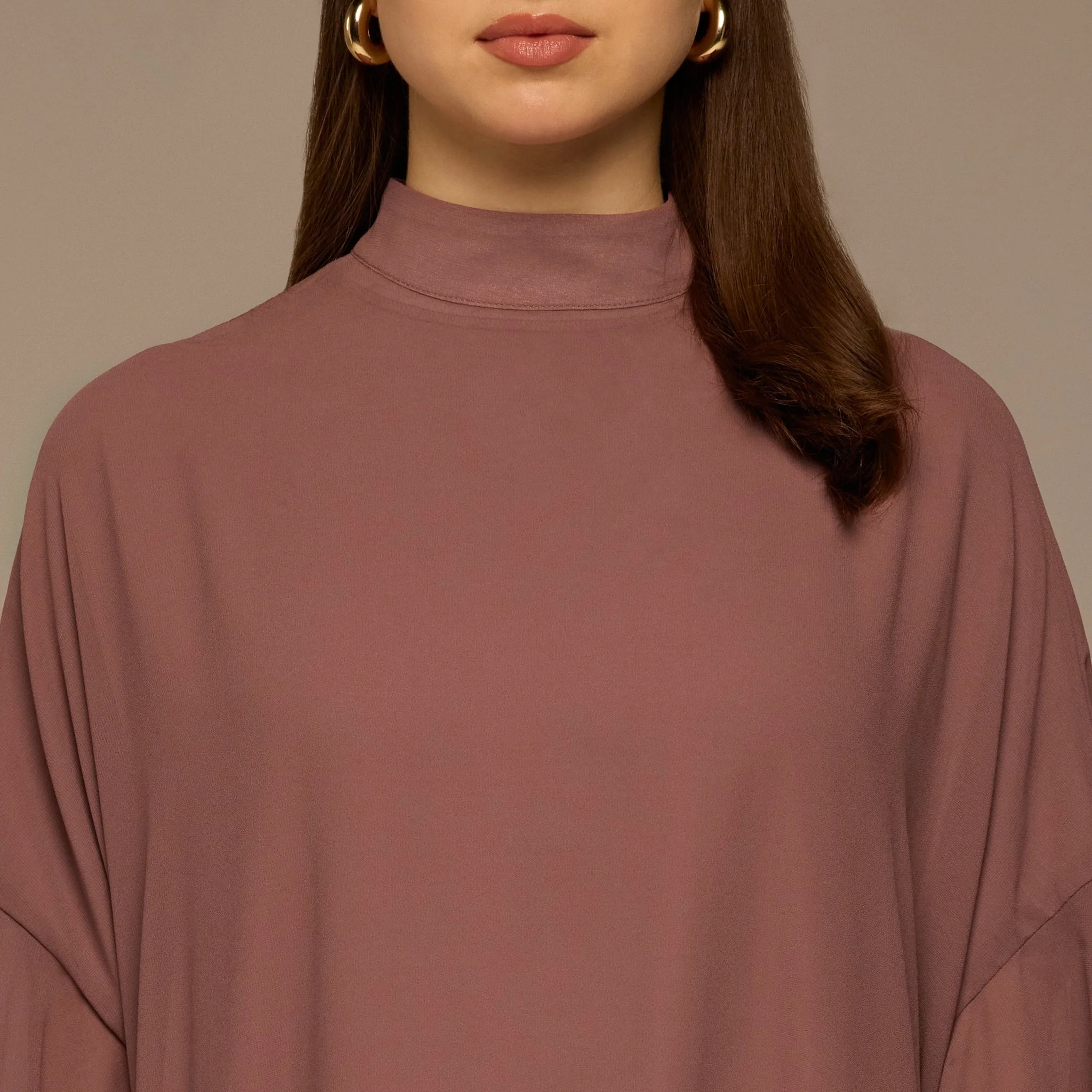 Dusty Pink Layered Cape Kaftan - Image 3