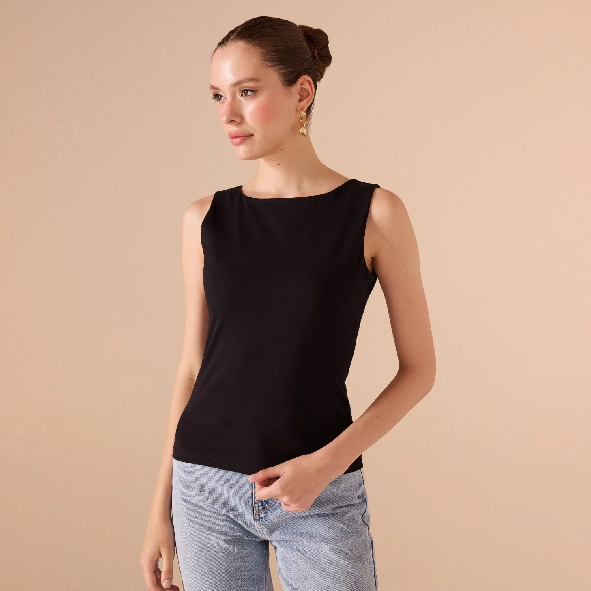 Fitted Sleeveless Cotton Top - Image 4