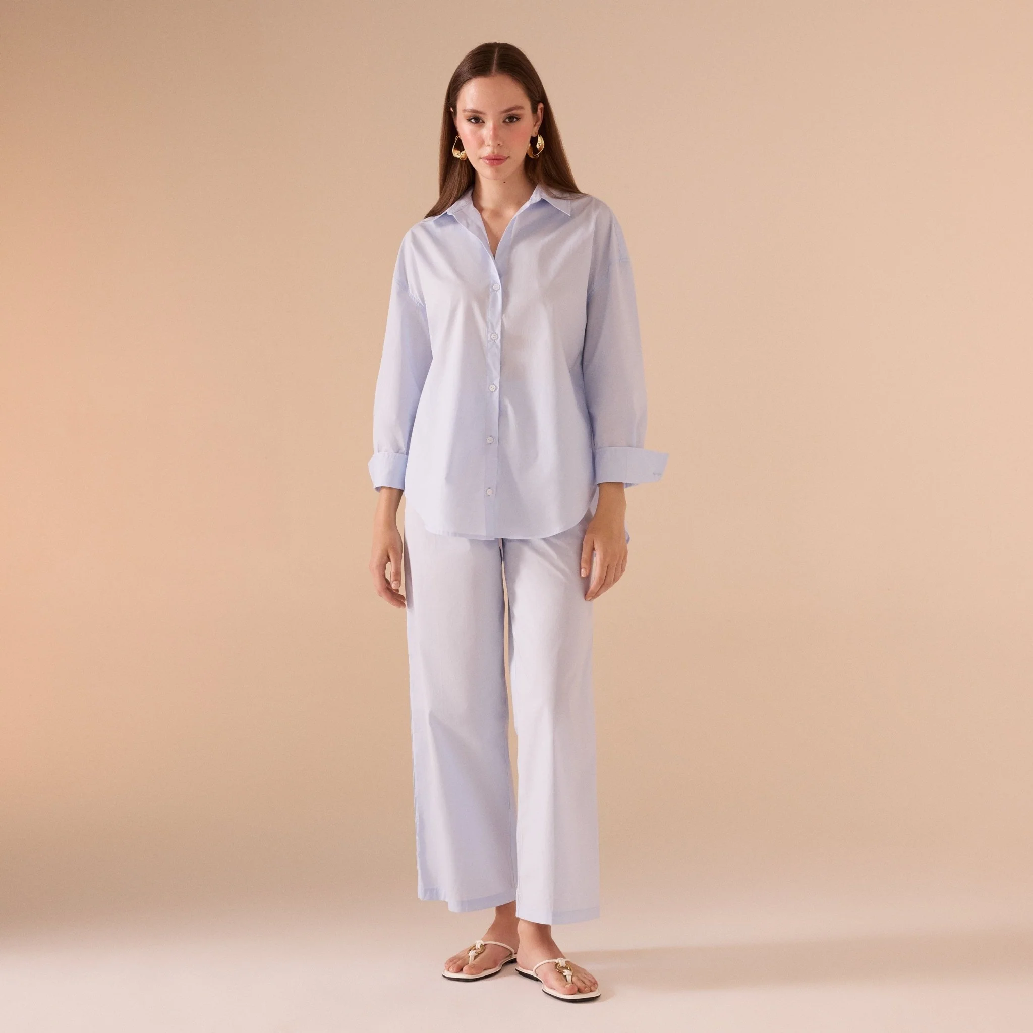 Long sleeve oversize poplin shirt - Image 4