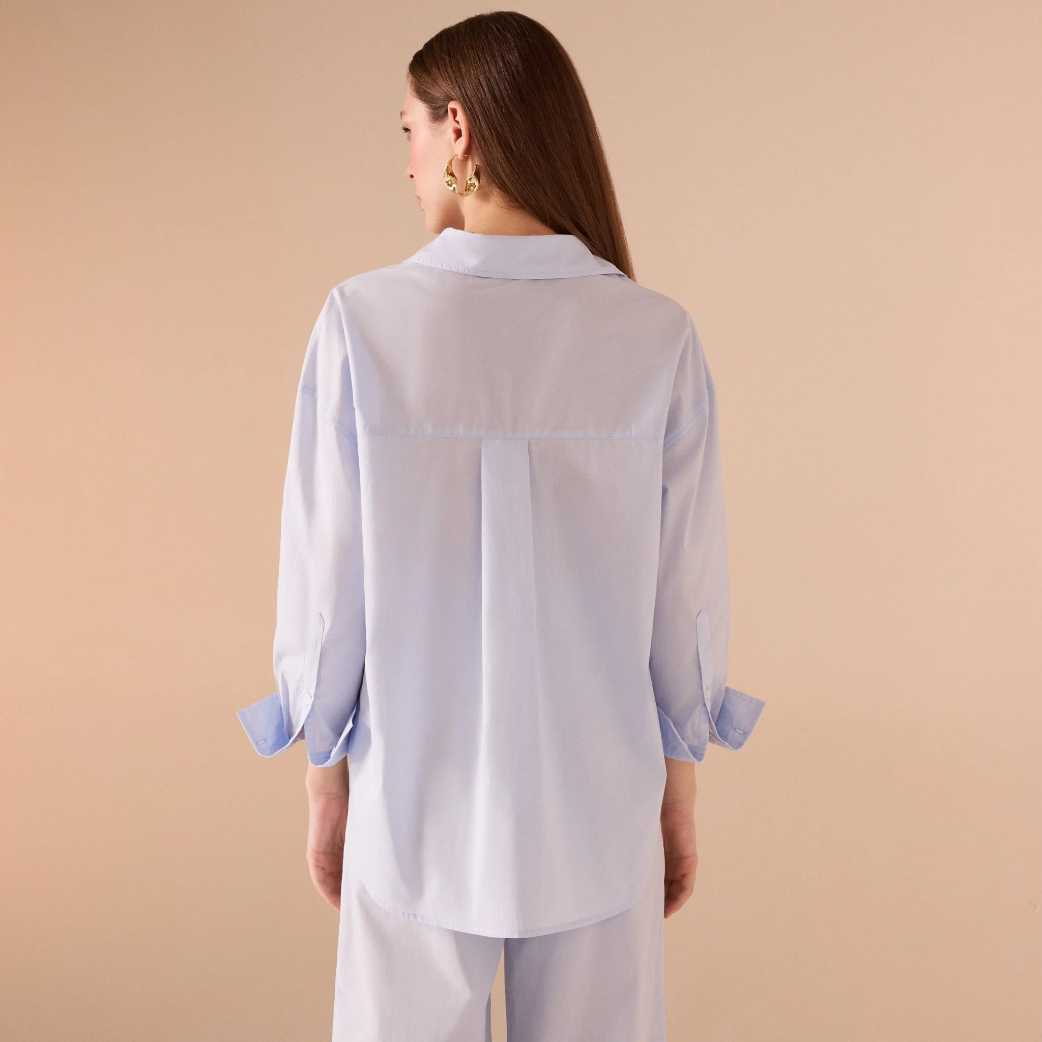 Long sleeve oversize poplin shirt - Image 5