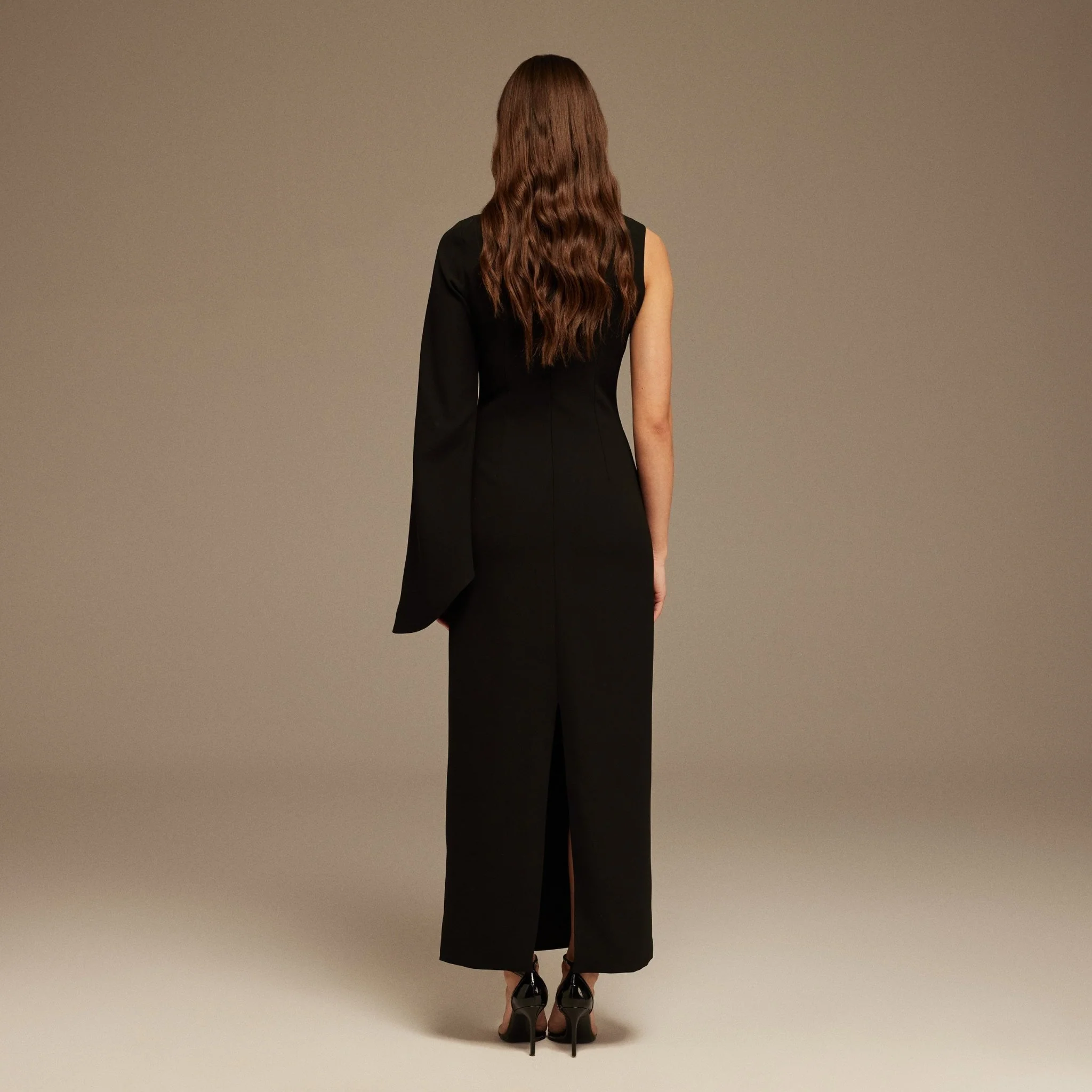 Black One Sleeve Maxi Dress - Image 4
