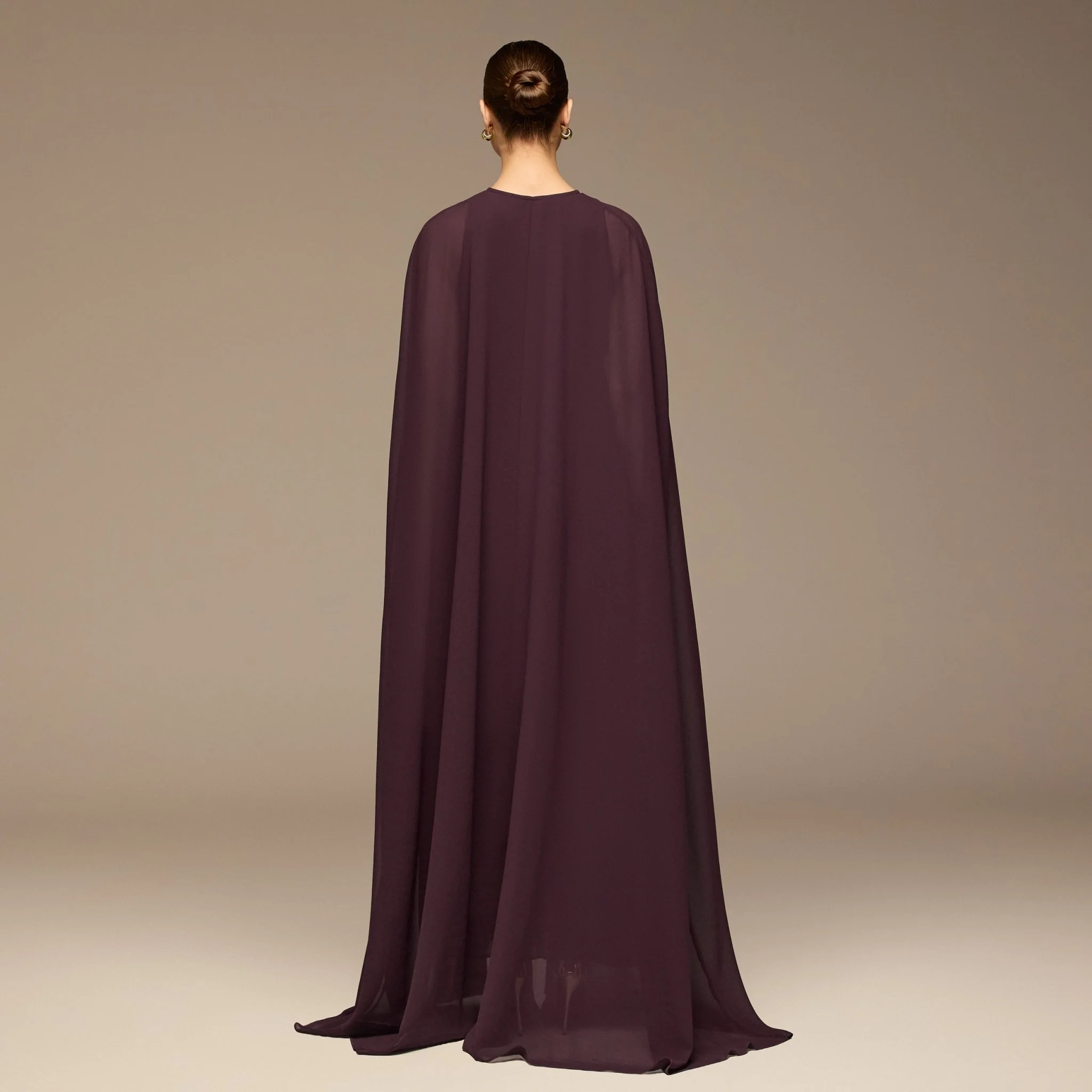 Purple Chiffon Ruffle Maxi Dress - Image 4